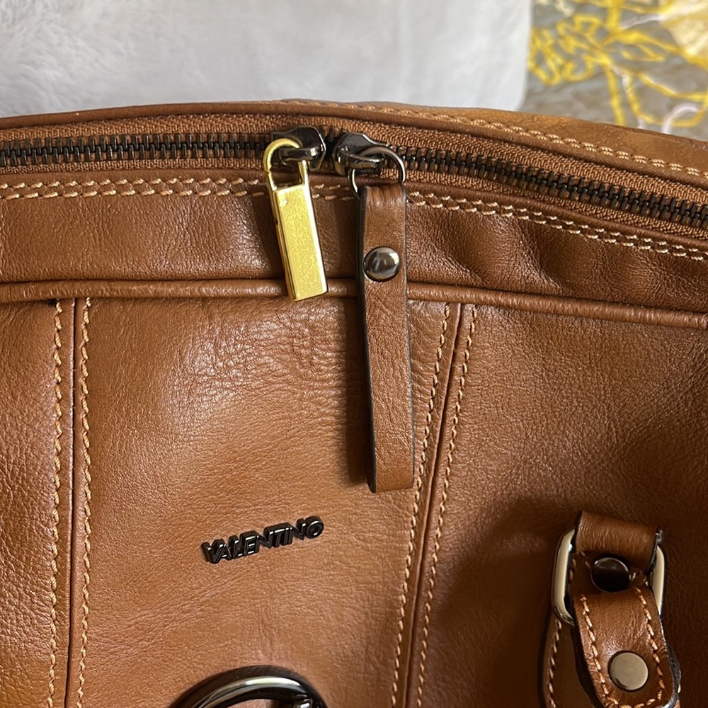 Valentino Brown Leather Weekender Bag - Picture 4 of 11
